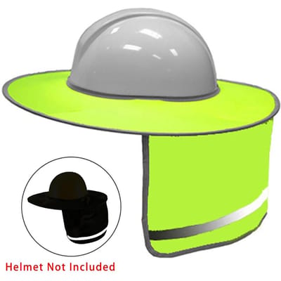 Veiligheidshelm voor Buiten met Nekbescherming Zonneklep Hoge Zichtbaarheid Reflecterende Strip Werkplek Veiligheidsartikelen Voor Bouwplaats fluorescerende gele kleur