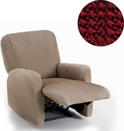 Belmarti® Relaxfauteuil Milos - 60cm tot 85cm breed - Rood - Hoge kwaliteit stof met maximale elasticiteit - Antistatisch - Van ademend Katoen voor comfortabel zitten zonder zweten