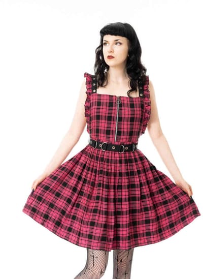 Chemical Black - Nefeli Pinafore Korte jurk - S - Roze