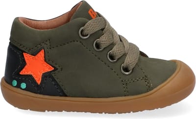 BunniesJR 221551-169 Jongens Hoge Sneakers - Groen - Nubuck - Veters