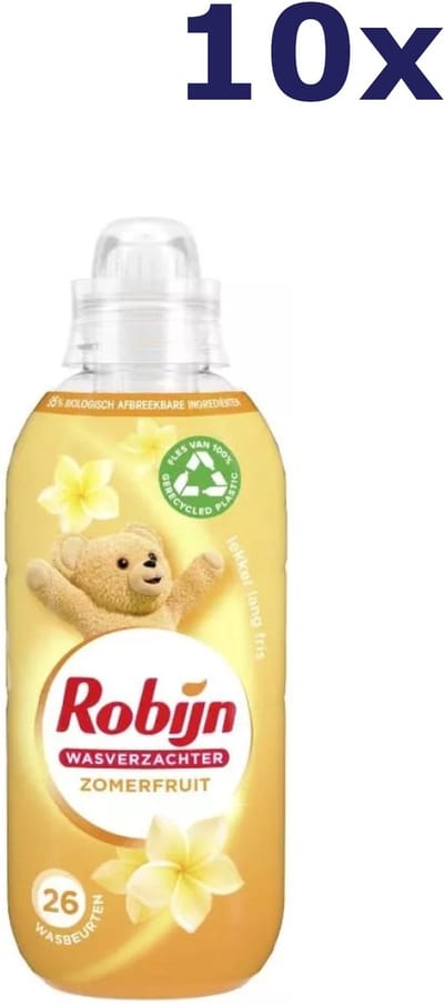 Robijn Wasverzachter Zomerfruit 650 ml 26 wasbeurten Doos 10 fles