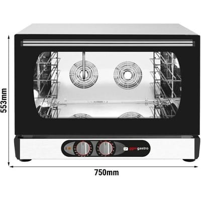 GGM Gastro Heißluftofen KOMPAKT mit Dampffunktion - Manuell - 4x GN 1/1 oder EN 600x400 Zilver / Zwart