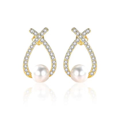 Lumici® | GoudParel Oorbellen v2 - GoldPearl Earrings v2 - 18k Goud Beplaat - Oorknop - Oorknopje - Oorbel - Oorbellen- Cadeau Voor Vrouwen - Moederdag Cadeau - Valentijn - Liefde - Verrassing - Goud
