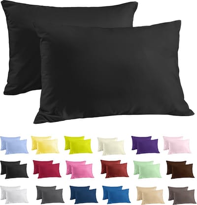 Zavelo Katoen Kussenslopen Basics Zwart (set van 2)-60 x 70 cm (standaard)