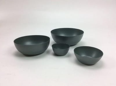 Set van vier metalen schalen 13x5/10x4/8x3/6x3 cm Blue Grey