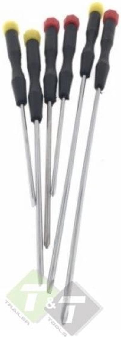 Precisie schroevendraaier set, 6 stuks, Extra lang, Benson