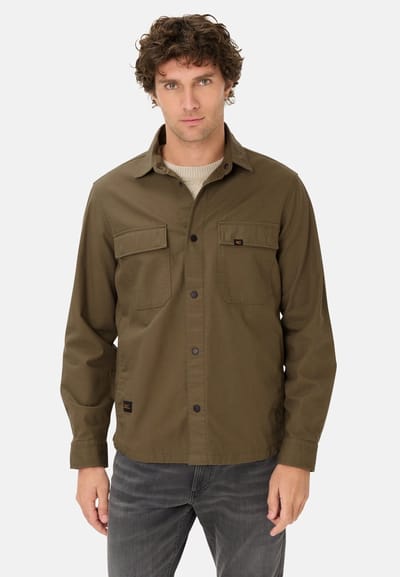 camel active Overshirt met zakken - Maat menswear-6XL - Olijfgroen