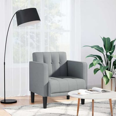 vidaXL - Fauteuil - met - armleuningen - Lichtgrijs - 53 - cm - Stof