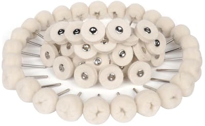 Polijstschijven 25 mm - 50 stuks - Vilten Polijstgereedschap voor Dremel - Fijne Polijstsieraden en Horloges