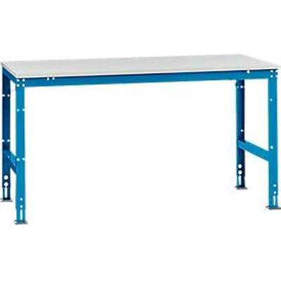 Manuflex werktafel UNIVERSAL Standaard, 1750 x 1000 mm, melamine lichtgrijs, lichtblauw