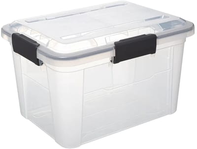 5Five opberg Box met deksel - Solutions Protect - 18 liter - 38 x 29 x 25 cm - kunststof - transparant - extra stevig