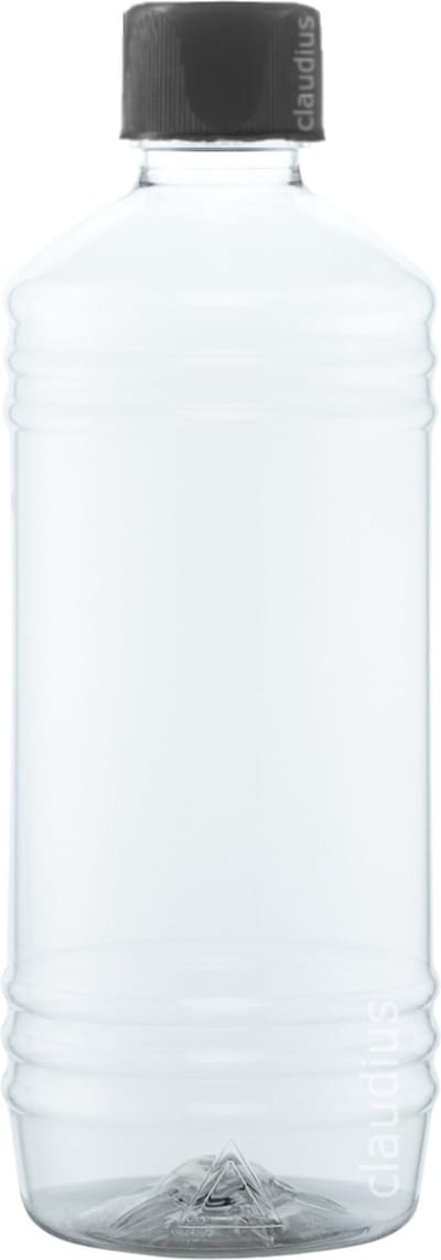 Lege Plastic Fles 500 ml PET transparant - met zwarte dop - set van 10 stuks - Navulbaar - Leeg