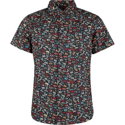 King Kerosin - Rockabilly Shirt met korte mouwen - Motorcycle Tools Shirt - S tot M - voor Mannen - zwart