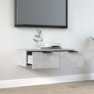 vidaXL - Wandkast - 68x30x20 - cm - bewerkt - hout - betongrijs
