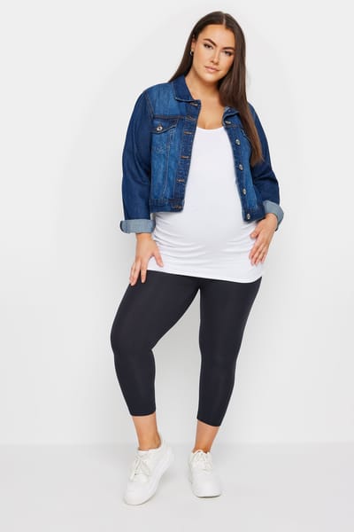 Bump It Up Maternity Cropped Legging Met Stretch In Zwart Size 44