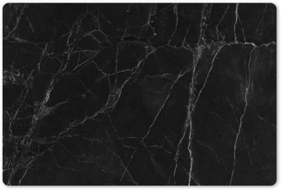 Placemats 45x30 cm - Placemat kunststof - 1 stuk - Marmer - Zwart - Borden onderleggers - Decoratie voor op tafel - Keuken tafeldecoratie accessoires - Vinyl onderlegger - Tafelversiering