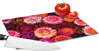Glazen Snijplank - 28x20 - Rozen - Patronen - Bloemen - Snijplanken Glas