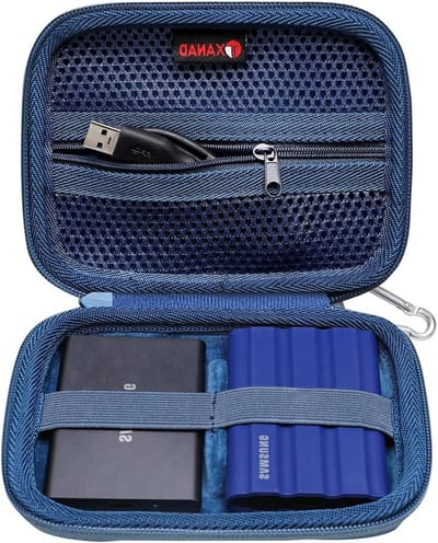 Beschermende Tas voor Samsung Portable SSD T7 Shield, T7 Touch en T9 - Draagbare Opbergoplossing in Blauw, Ideaal voor Opslag en Reizen