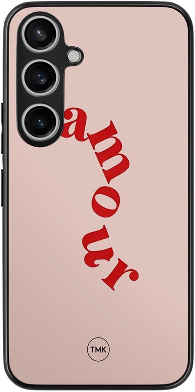 Hoesje geschikt voor Samsung Galaxy A55 - Amour - Roze - TPU case - Tekst - Hardcase zwart telefoonhoesje