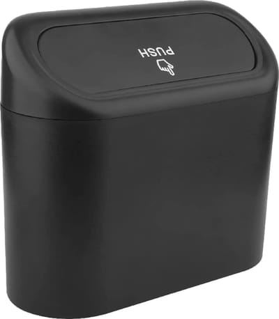 Benson Compact auto afvalbakje - geurdicht en anti-lek - 16 x 6.5 x 13.5 cm - zwart