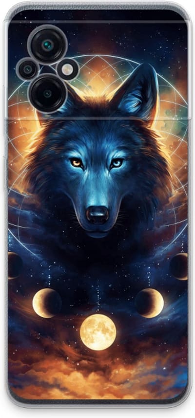 Case Company® - Hoesje geschikt voor Xiaomi Poco M5 hoesje - Wolf Dreamcatcher - Soft Cover Telefoonhoesje - Bescherming aan alle Kanten en Schermrand