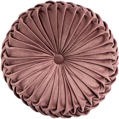 XQ HOUSE Rond fluwelen kussen voor bank klein handgemaakt decoratief sierkussen voor bed slaapkamer 13,7 inch lichtbruin