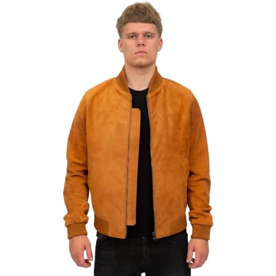 Heren retro geit suède varsity lederen bomberjack-Athene