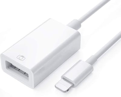 USB 3.0 adapter naar 8-pin adapter kabel OTG - geschikt voor iPhone en iPad - geschikt voor Lightning - Wit
