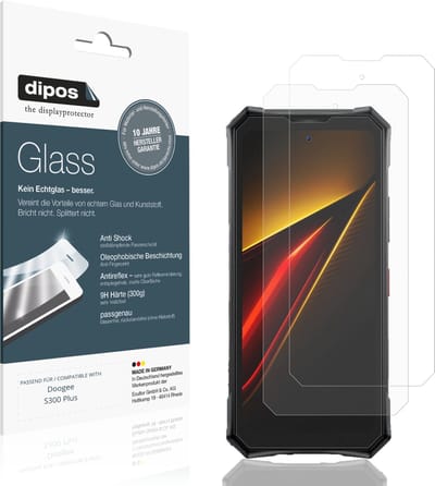 dipos – 2x Matte Pantserfolie geschikt voor Doogee S300 Plus | 9H Screenprotector