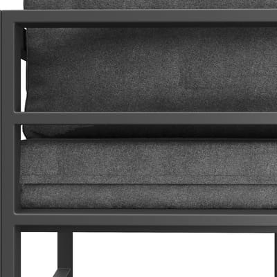 Loungeset Tuin 5-Delig L-Vorm 122x60x78 cm met Tafel 60x60 cm – Hoekbank met Verstelbare Poten, Gehard Glas & Dikke Kussens Grijs – Laura