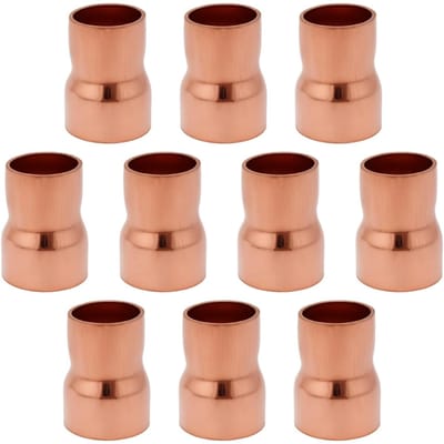 Dailygoods- Reducer Koper 10x - Verloopstuk 15mm/12,7mm - Drukfitting - Sanitair - Aansluiting - Veelzijdig ontwerp