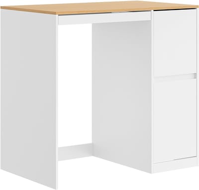 SoBuy Waskast met lades en kledingstang - 95x60x100 cm - Wit | BZR223-WN