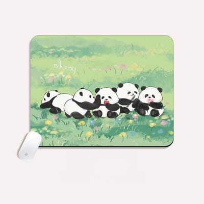 Schattige panda muismat, 260 x 210 mm, antislip onderkant, ideaal voor kantoor en thuisgebruik, perfect voor gamers en dierenliefhebbers