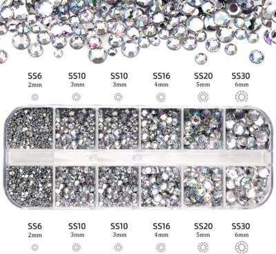 New Age Devi - Strass nagel steentjes - Rhinestone - 3D nail art - Nagel diamantjes - Bruidsnagels - 1200 steentjes - Diverse kleuren - Voor een sprankelende nail art look