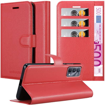 Cadorabo Hoesje geschikt voor Realme GT Master in KARMIJN ROOD - Beschermhoes met magnetische sluiting, standfunctie en kaartvakje Book Case Cover Etui