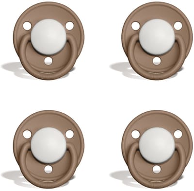 Bibs Latex fopspenen maat 2 / 6-18 maanden - set 4 spenen - Dark Oak White DUP