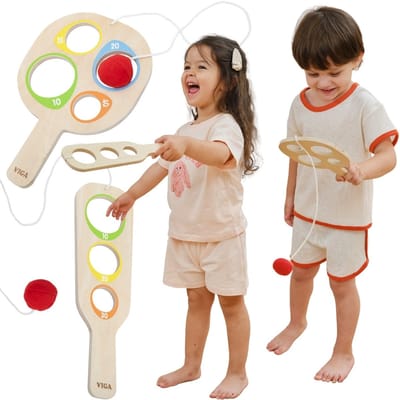 Viga Houten Catch The Ball Scoring Paddle Set - UNI