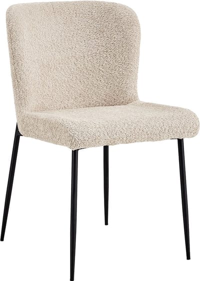 Stoel Jolie Beige - Bouclé - Set van 2 - Zithoogte 49.5 cm - Zitdiepte 45 cm
