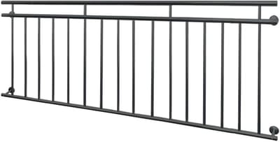 ECD Germany Frans balkon 225 x 90 cm | met 16 vulstangen | antraciet | mat en ruw | gemaakt van gepoedercoat staal | balustrade