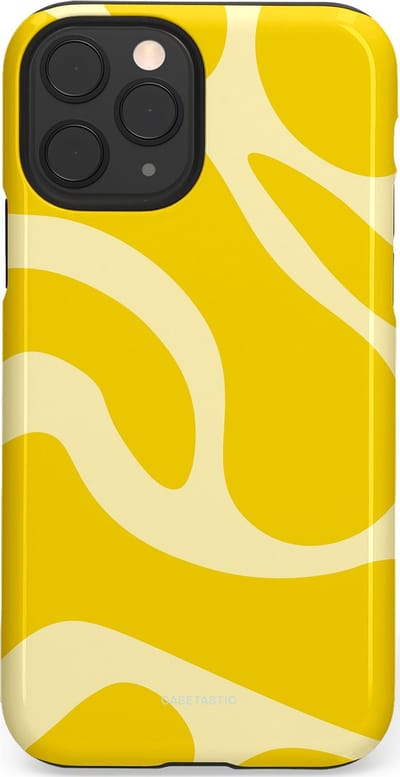 Casetastic Hoesje Geschikt voor Apple iPhone 11 Pro - Stijlvolle Beschermende Duo-layer Case - Citroen Gele Zonnestraal