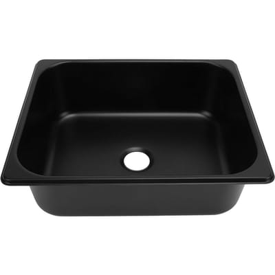 Évier de VR 320 X 260 X 100 mm Acier Inoxydable 304 Évier Carré Polyvalent de Cuisine Salle de Bain avec Sortie de 40 mm pour black