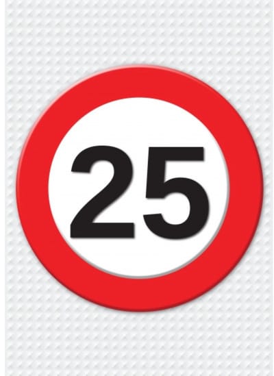 Bellatio Decorations Verjaardag deurposter - 25 jaar - stopbord - 59 x 84 cm - leeftijd feestartikelen