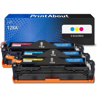 PrintAbout huismerk Toner 128A (CF371AM) 3-kleuren Multipack Geschikt voor HP