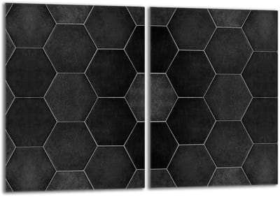 TMK ArtDeko 2x40 Serie - Beschermende Glazen Plaat voor Kookplaat - 40x52 cm - Gehard Glas