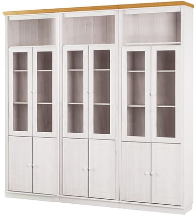 Anita- Boekenkast in klassiek landhuisdesign van grenenhoutL WH