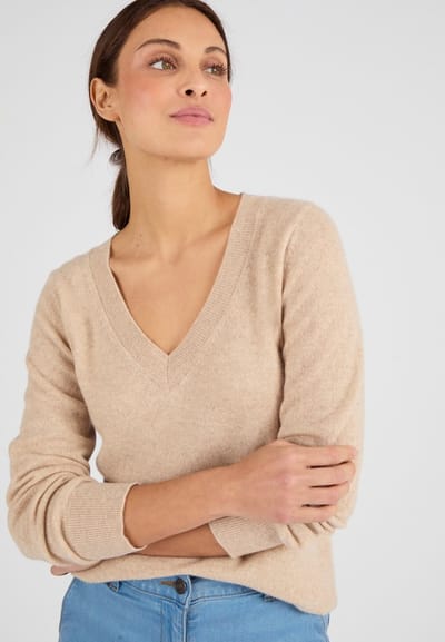 Damart - Trui van zuiver kasjmier - Dames - Beige - XS