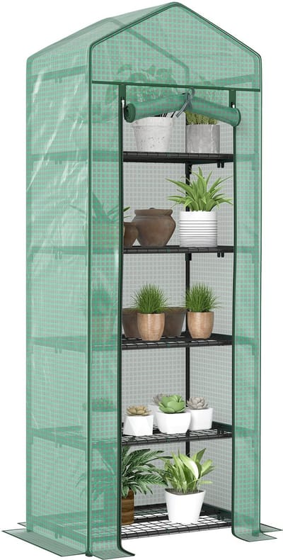 Outsunny - Foliekas - Staal - Kunststof - 69L x 49B x 193H cm - Groen