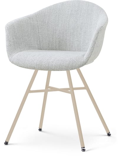 Nolon Noa-Otis Eetkamerstoel Grijs Melange - Beige Onderstel - Stoffen - Armleuning - Comfortabel - Modern