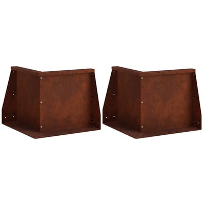 vidaXL - Keermuur - 2 - st - 50 - x - 50 - x - 30 - cm - weervast - staal - Roestkleurig
