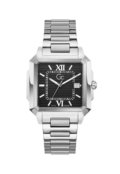 Gc Gc Squarecut Metal Analoog Quartzhorloge Zilverkleurig Kast Gemaakt Van 100% Roestvrij Staal En Een Armband Van 100% Roestvrij Staal 41 Z74001G4, Z74003G7, Z74004G9